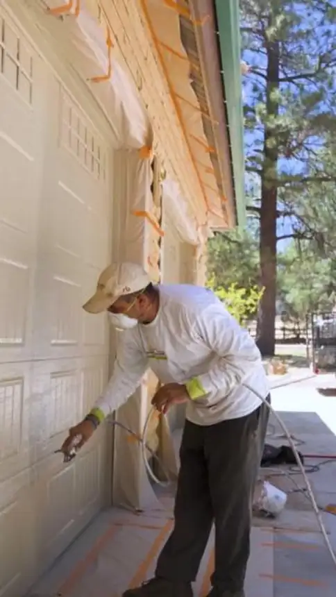 Garage door, everything around it masked