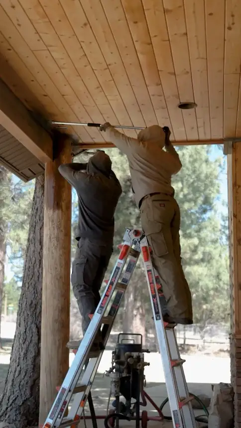Porch ceiling staining